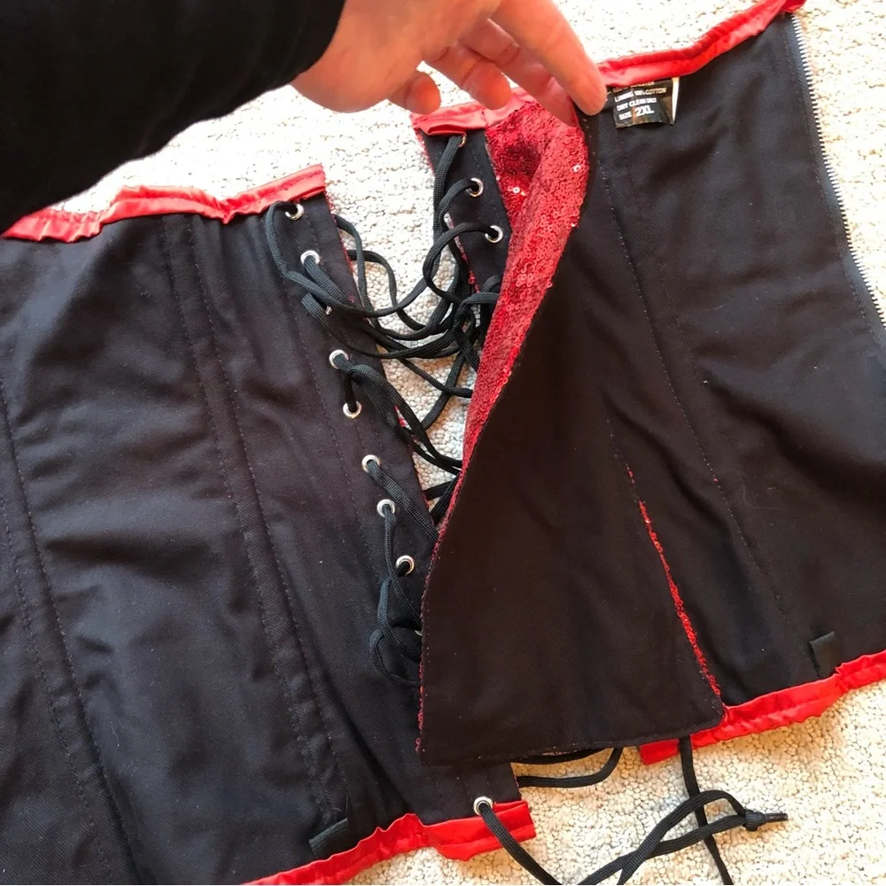Top Drawer by Daisy Corsets Red Sequined Corset - Picture 4 of 10